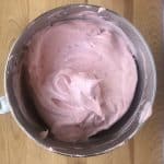 Fully whipped strawberry mixture