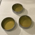 Melted hand salve in tins