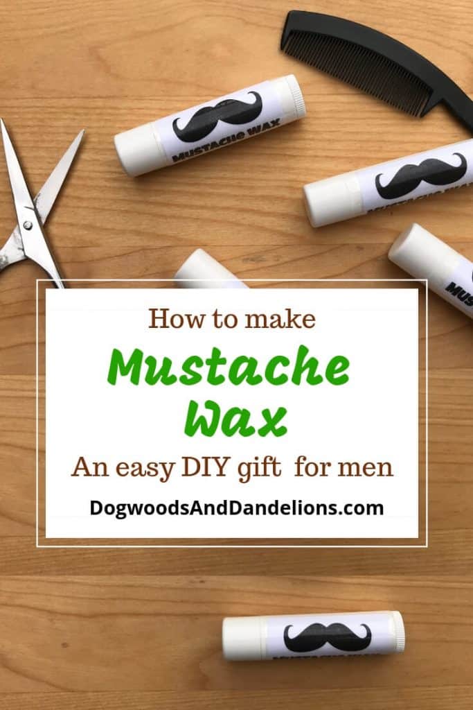 mustache wax with scissors and comb