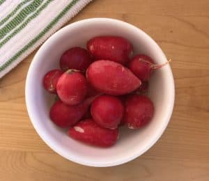 A bowl of radishes
