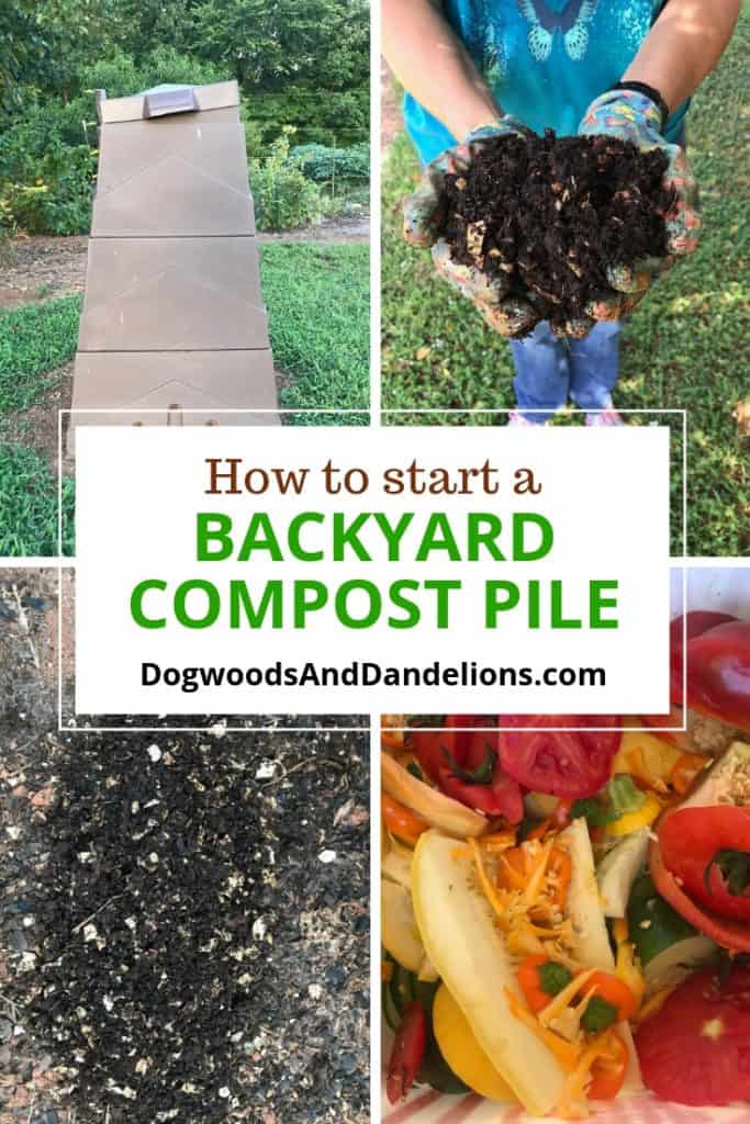 backyard compost bin | finished compost | veggie scraps to go into the compost