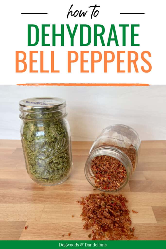 jars of dehydrated bell peppers