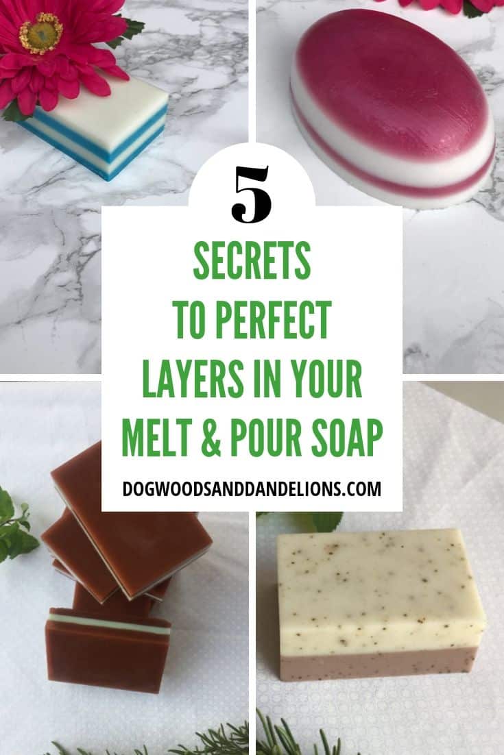 varieties of layered melt and pour soap