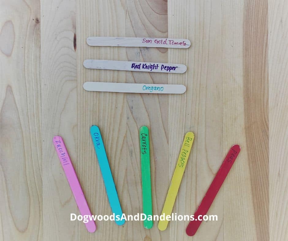 Popsicle sticks to use as plant markers in the garden.