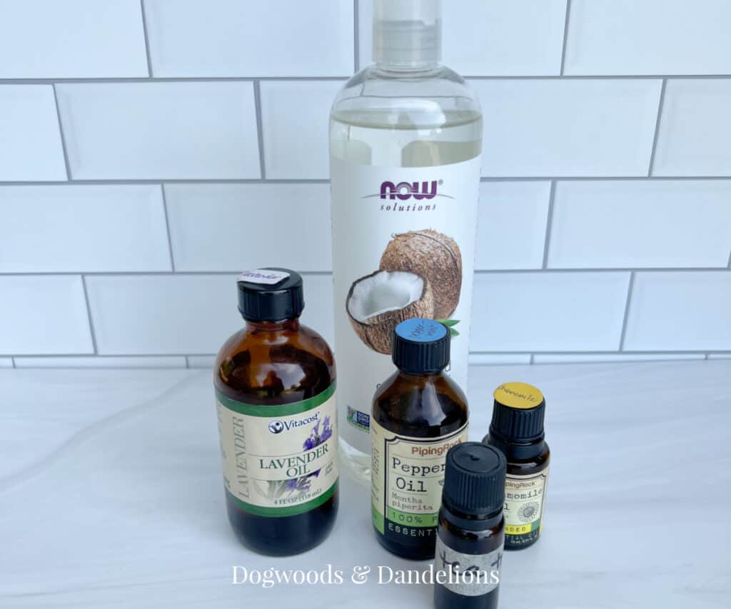 fractionated coconut oil and assorted essential oils
