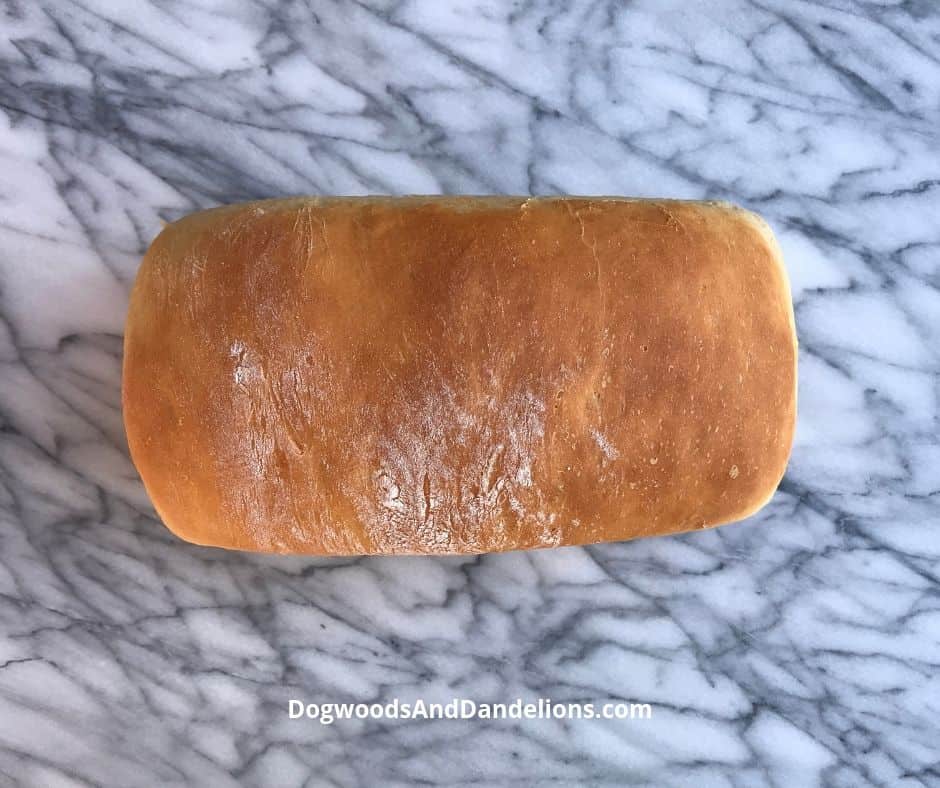 a loaf of homemade white sandwich bread