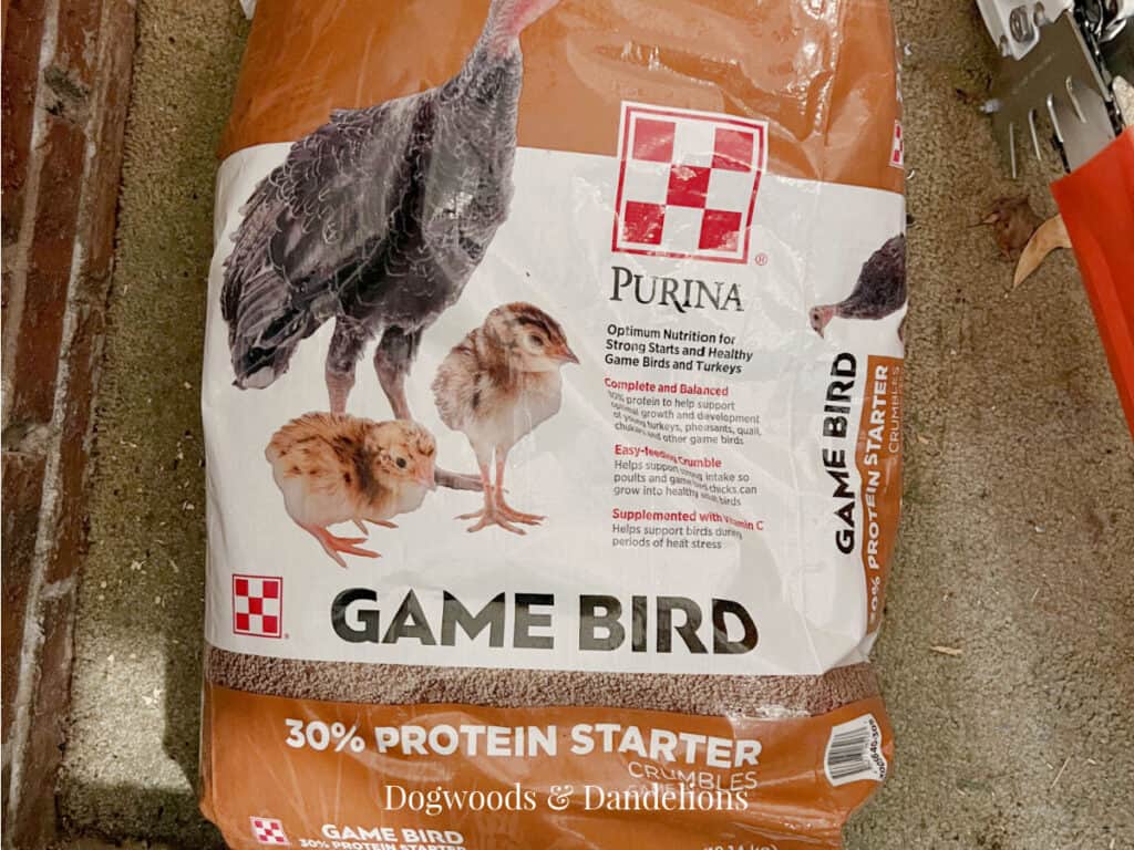 a bag of gamebird feed